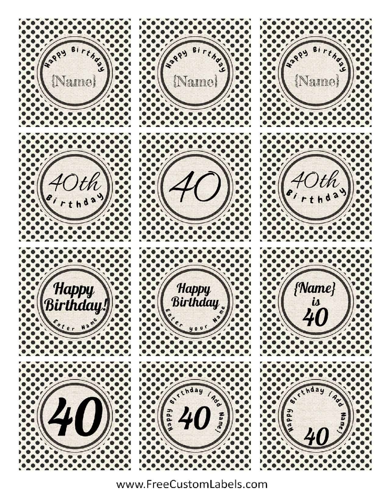 40thbithday cupcake toppers 7