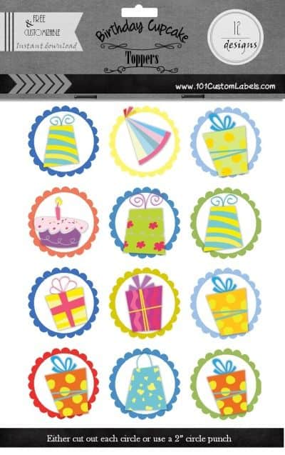 birthday cupcake toppers