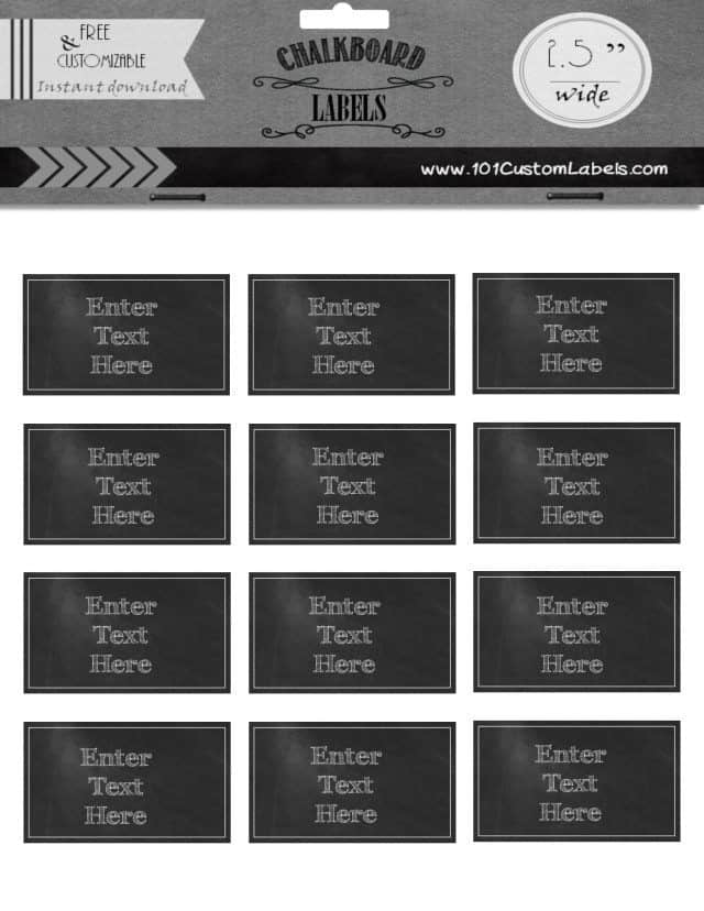 Free Custom Rectangle Chalkboard Labels