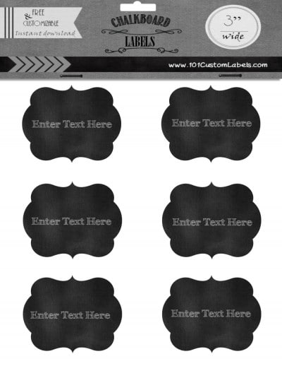 chalkboard labels with bracket shape for mason jars