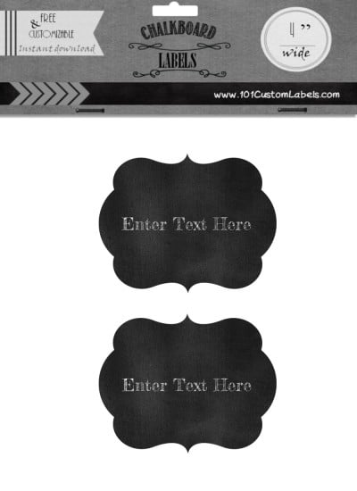big chalkboard labels that can be customized with your own text
