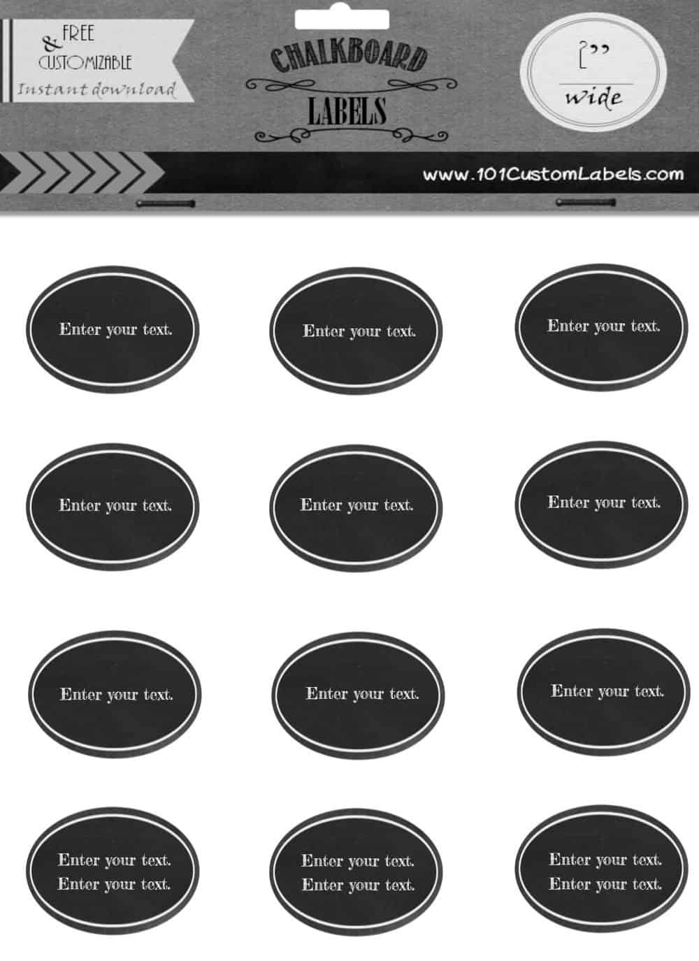 Chalkboard Label - 12 Large Fancy Ovals - Chalk Labels Ð Removable, Re –  Simply Remarkable