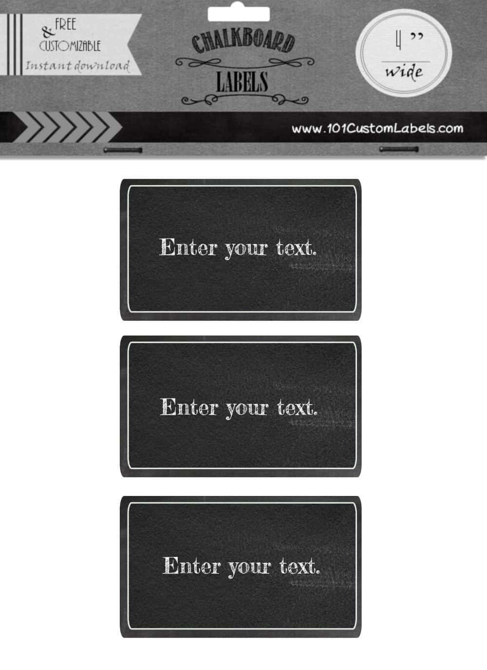 Free Custom Rectangle Chalkboard Labels