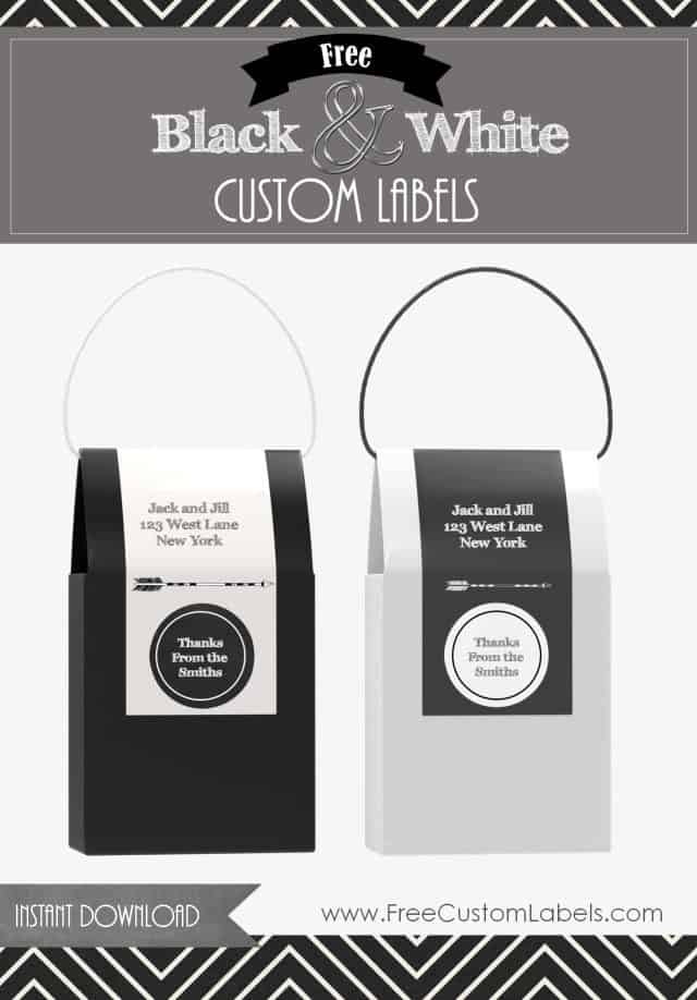 black and white labels