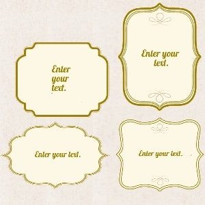 gold vintage labels