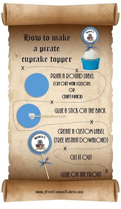 how to make pirate cupcakes and pirate cupcake toppers