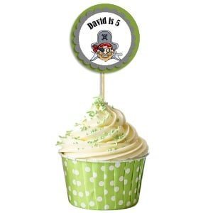cupcake topper with a pirate theme