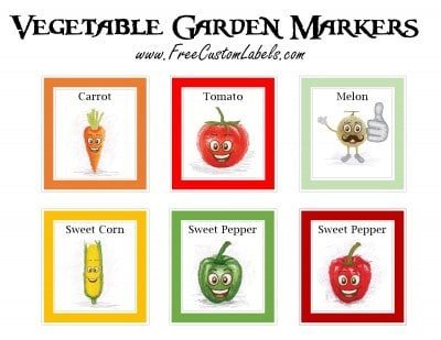 vegetable markers to mark plants