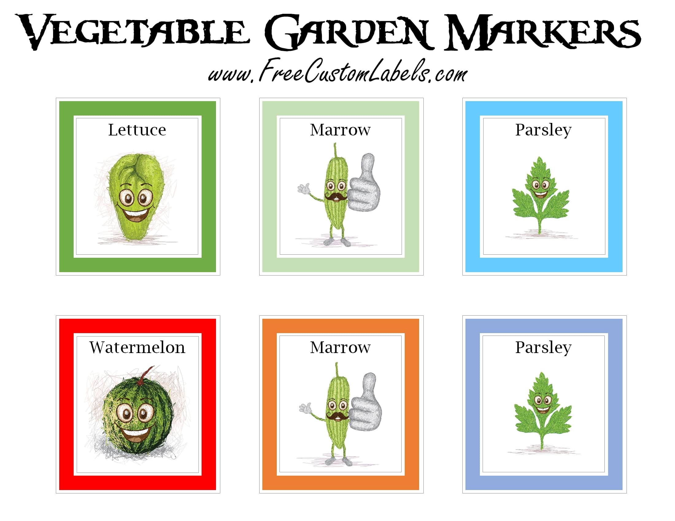 Printable Vegetable Garden Markers Free Instant Download