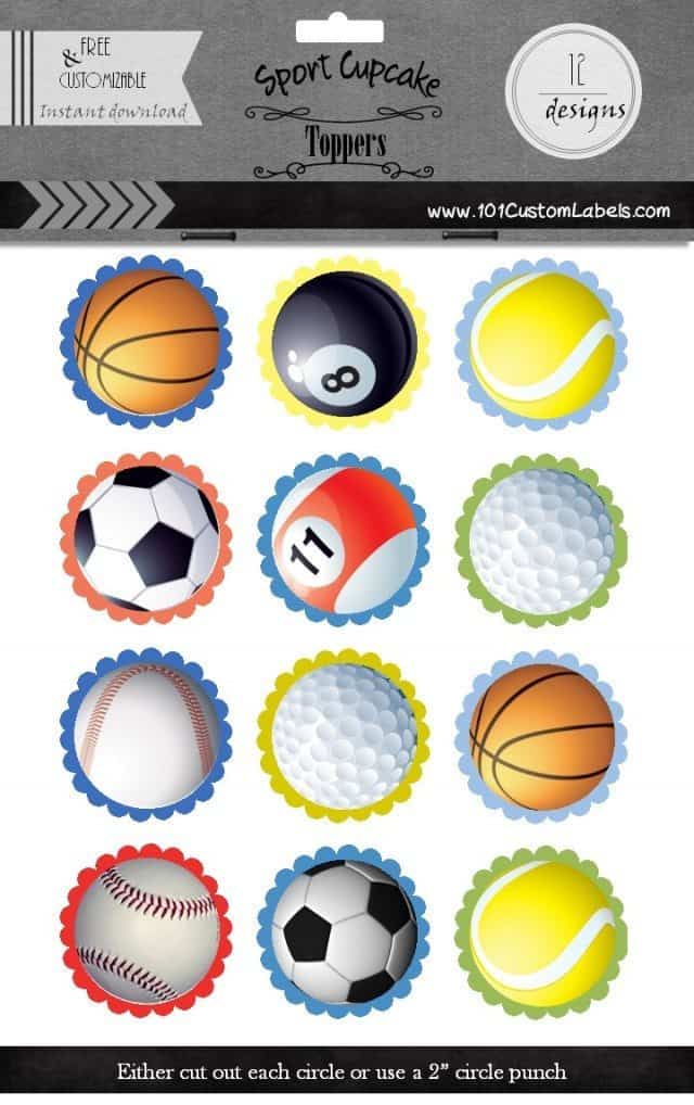 Sports Cupcake Toppers