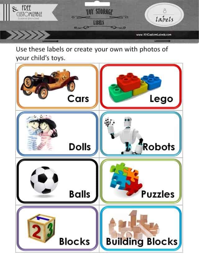 Toy Bin Labels | Create Toy Labels with Photos and Print at Home