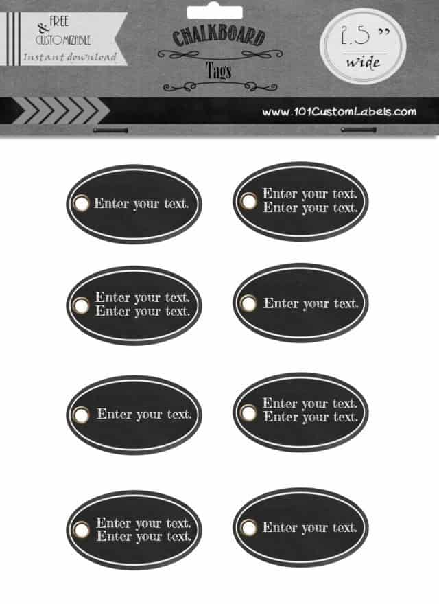 chalkboard labels with an oval shape