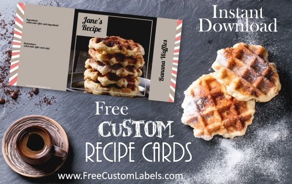 Free printable recipe card template that can be customized with online recipe card maker