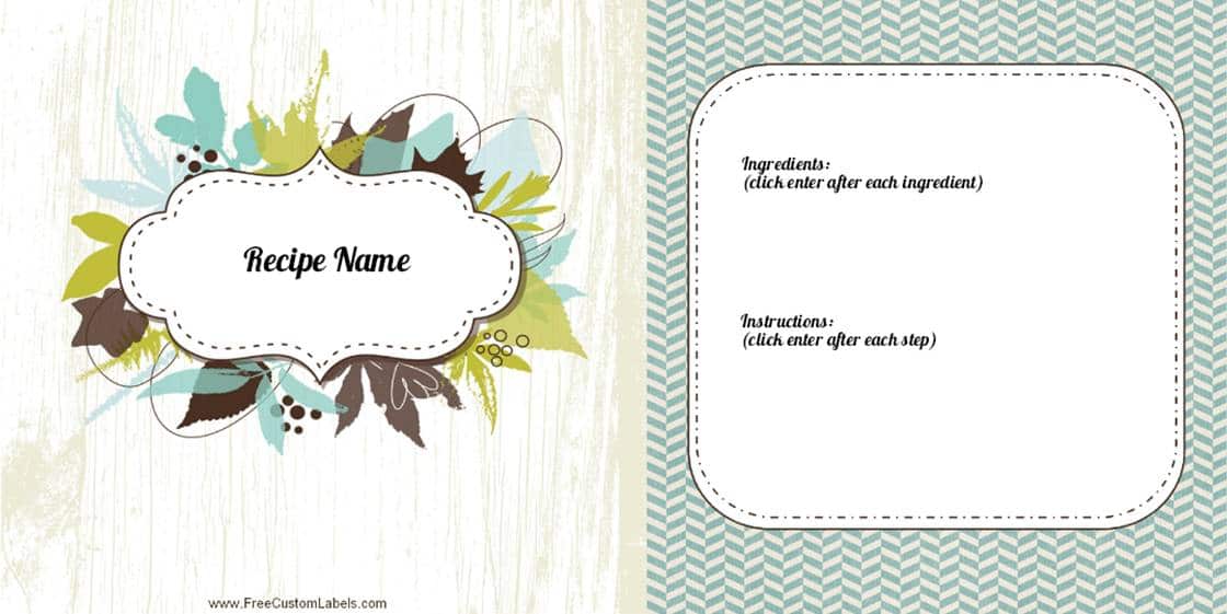 Free Recipe Card Template