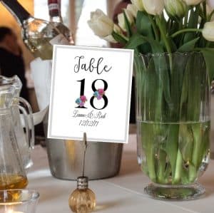 wedding table number