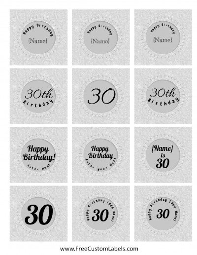 Printables for 30th birthday