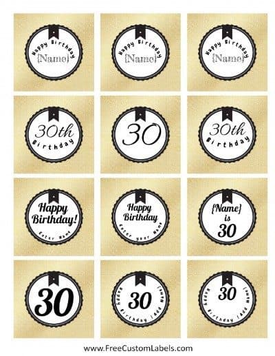 30th Birthday cupcake Toppers