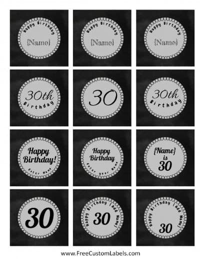 30th Birthday cupcake Toppers