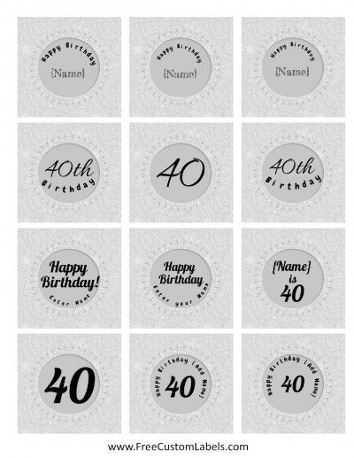 Printables for 40th birthday