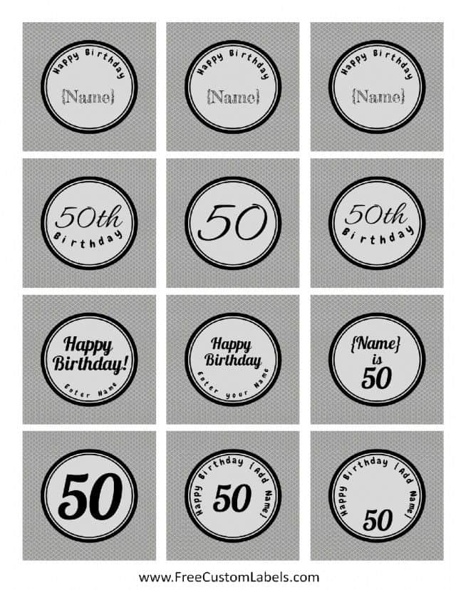 50th Birthday Cupcake Toppers - Free and Customizable