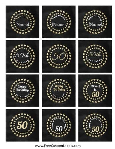 50th Birthday Cupcake Toppers Free And Customizable