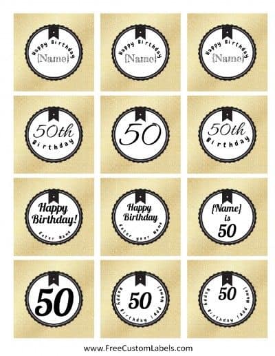 50th Birthday cupcake Toppers