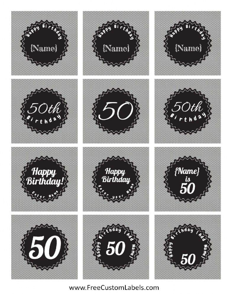50th Birthday Cupcake Toppers - Free and Customizable