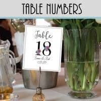 wedding table number