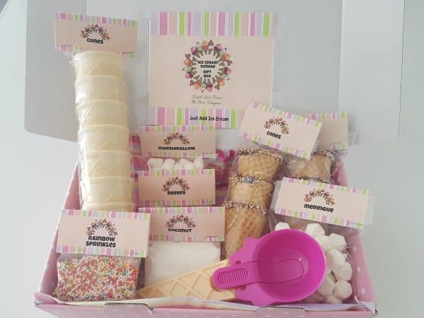 ice cream sundae gift basket