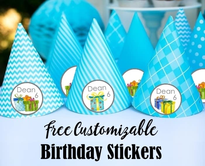 Birthday Balloon Stickers, Birthday Party Labels, Birthday Party Stickers,  Personalized Customized Birthday Party Favor Thank You Stickers 