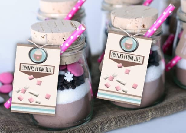 Hot chocolate mason jar gift